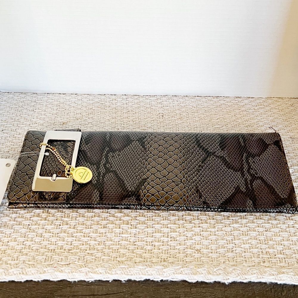 NWT BIG BUDDHA Santa Barbara Faux Snakeskin Evening Purse Clutch Handbag